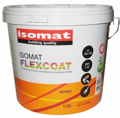 Гидроизоляция обмазочная ISOMAT FLEXCOAT высокоэластичная белая 3л