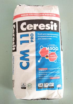Клей для плитки Ceresit CM11 PRO водостойкий морозоустойчивый серый 25кг 2634176