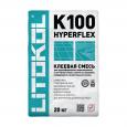 Клей для плитки Litokol HYPERFLEX K100 с повышенной эластичностью белый 20кг